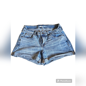 Old Navy Boyfriend Shorts Denim Size 4‎ Light Wash Mid Rise Women's Blue Jeans